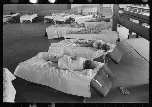 Children of migratory laborers asleep at the Work Projects Administration nursery school at the Agua Fria Migratory Labor Camp, Arizona