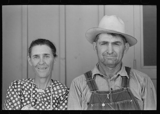 Untitled photo, possibly related to: Migratory worker and his wife at the Agua Fria Migratory Labor Camp, Arizona