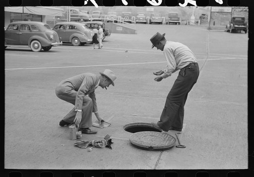 Checking sewers in Bisbee, Arizona