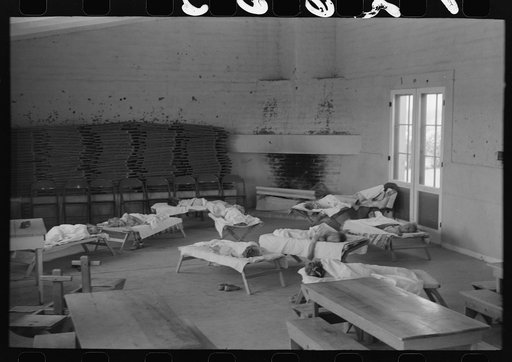 Untitled photo, possibly related to: Children taking their nap at the Work Projects Administration nursery school at the Casa Grande Valley Farms, Pinal County, Arizona