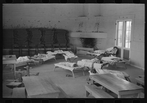 Children taking their nap at the Work Projects Administration nursery school at the Casa Grande Valley Farms, Pinal County, Arizona