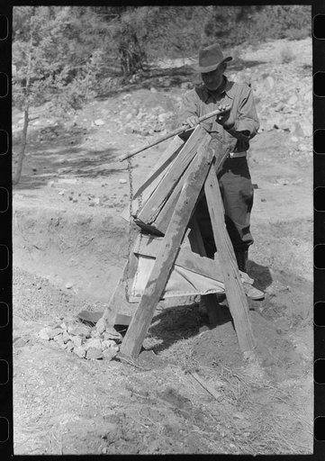 Prospector operating the papago. Pinos Altos, New Mexico