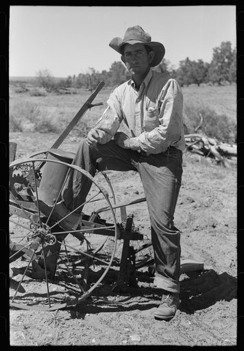Untitled photo, possibly related to: Faro Caudill planting beans, Pie Town, New Mexico