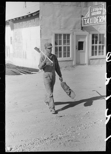 Untitled photo, possibly related to: Jack Whinery and his daughter covering up beans. Whinery homesteaded with no cash less than a year ago and does not have much equipment; consequently he and his family farm the slow, hard way, by hand. Pie Town, New Mexico