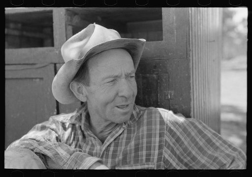 John Adams, homesteader. He drags ties down from the mountains with his burros to get some cash to get his farm started. He always has time to help a neighbor build a dugout or do any other heavy work. Pie Town, New Mexico
