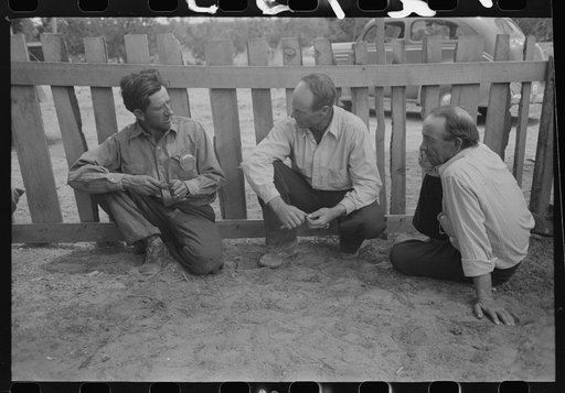 Untitled photo, possibly related to: Homesteaders swap yarns at all day Sunday visiting. Pie Town, New Mexico