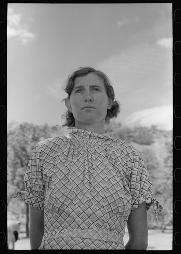 Untitled photo, possibly related to: Mrs. Whinery searches the sky for rain clouds. Pie Town, New Mexico