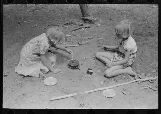 Untitled photo, possibly related to: The Whinery children playing. Pie Town, New Mexico