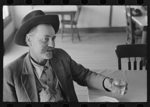 Untitled photo, possibly related to: Farmer in cafe. Pie Town, New Mexico