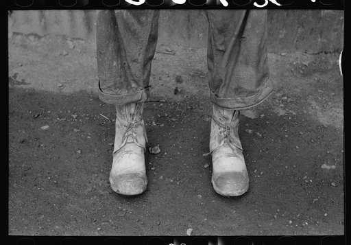 Detail of miner's boots, Mogollon, New Mexico