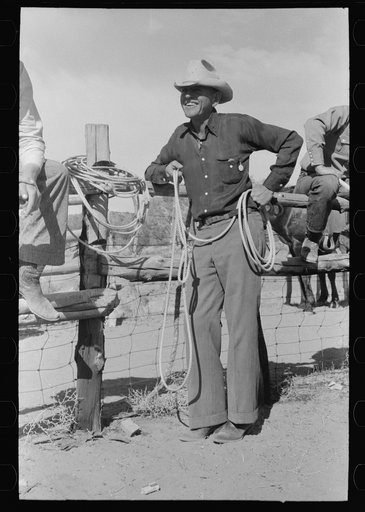 Cowboy at rodeo, Quemado, New Mexico