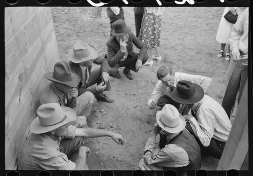Cowboys at rodeo, Quemado, New Mexico