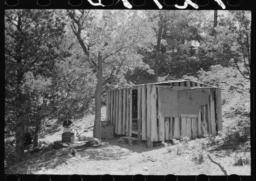 Untitled photo, possibly related to: Temporary home of tie hewer, Pie Town, New Mexico