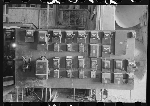 Switchboard at gold mine and mill, Mogollon, New Mexico
