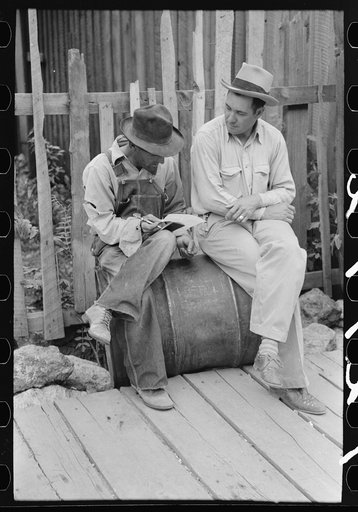 Gold miners talking, Mogollon, New Mexico