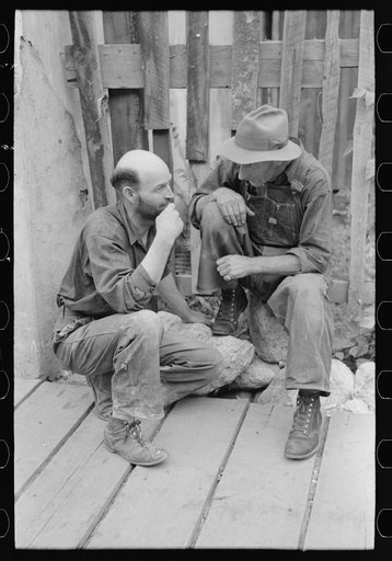 Gold miners talking, Mogollon, New Mexico
