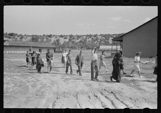 Procession of Spanish-American Catholics in honor of a saint, Penasco, New Mexico