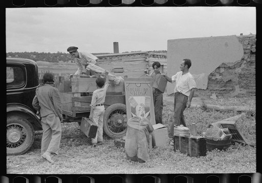 Untitled photo, possibly related to: Poster of traveling Spanish-American show at Penasco, New Mexico