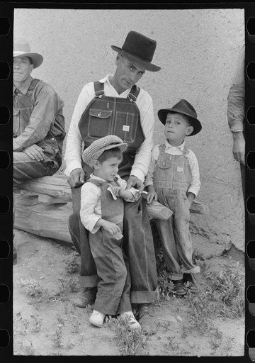 Spanish-American farmer with his two sons, Trampas, New Mexico