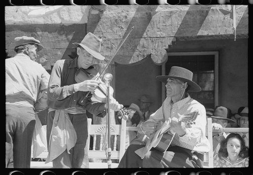 Spanish-American musicians playing at the fiesta at Taos, New Mexico