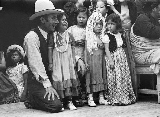 Spanish-American people at fiesta, Taos, New Mexico