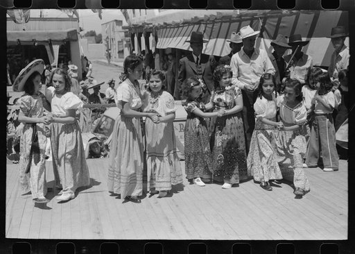 Untitled photo, possibly related to: Native dance by Spanish-American children at the fiesta, Taos, New Mexico