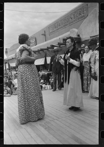 Native dance at fiesta, Taos, New Mexico