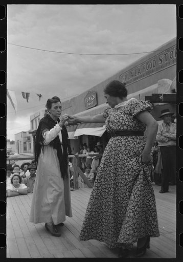 Native dance at fiesta, Taos, New Mexico