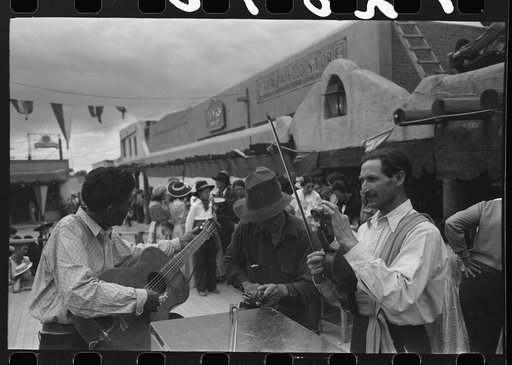 Untitled photo, possibly related to: Spanish-American musicians at fiesta, Taos, New Mexico