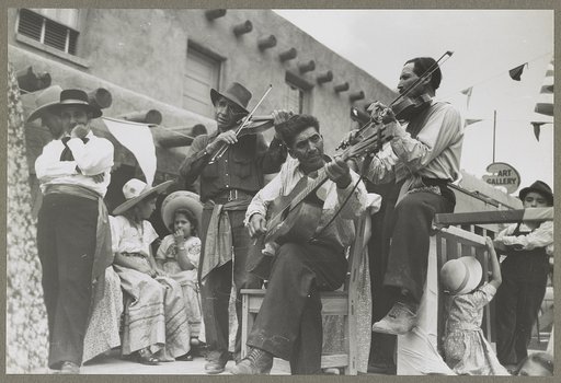 Spanish-American musicians at fiesta, Taos, New Mexico