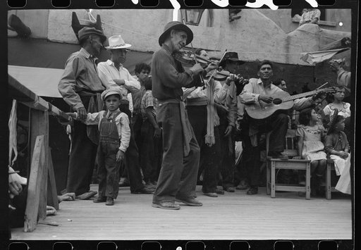Untitled photo, possibly related to: Spanish-American musicians at fiesta, Taos, New Mexico