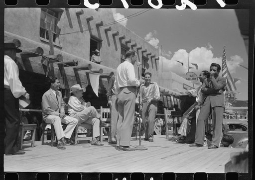 Untitled photo, possibly related to: Spanish-American musicians at fiesta, Taos, New Mexico