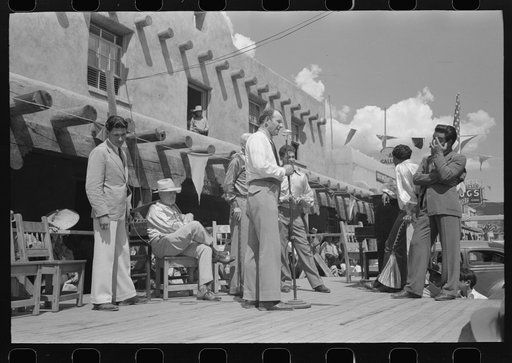 Untitled photo, possibly related to: Spanish-American musicians at fiesta, Taos, New Mexico