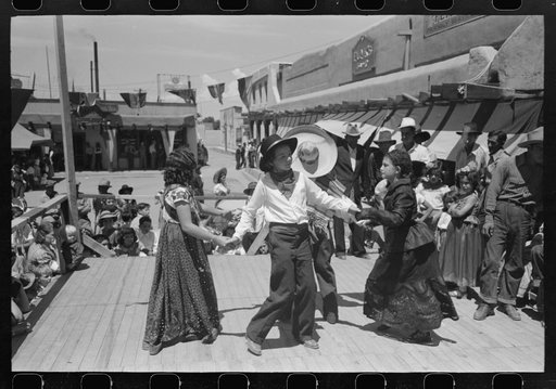 Untitled photo, possibly related to: Native Spanish-American dance. Fiesta, Taos, New Mexico