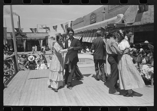 Untitled photo, possibly related to: Native Spanish-American dance. Fiesta, Taos, New Mexico