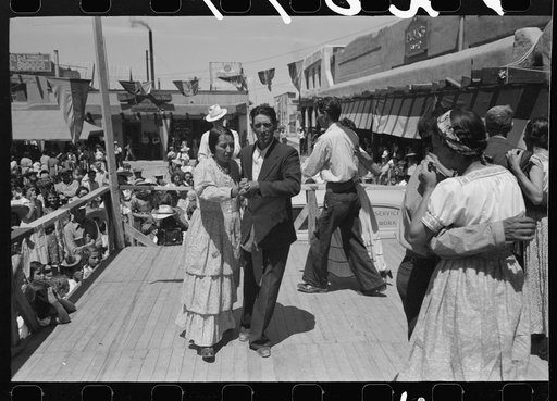 Untitled photo, possibly related to: Native Spanish-American dance at fiesta, Taos, New Mexico