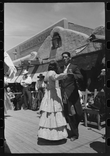 Untitled photo, possibly related to: Native Spanish-American dance at fiesta, Taos, New Mexico