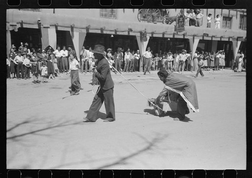 Untitled photo, possibly related to: Parade on fiesta day, Taos, New Mexico