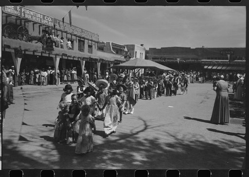 Untitled photo, possibly related to: Parade on fiesta day, Taos, New Mexico
