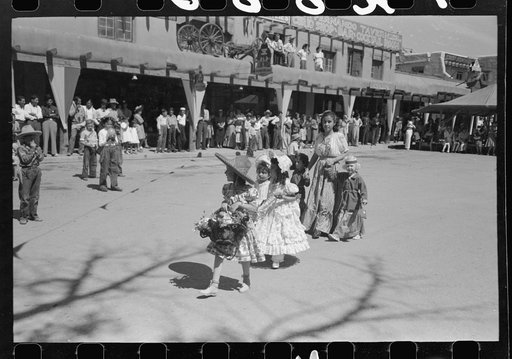 Untitled photo, possibly related to: Parade on fiesta day, Taos, New Mexico