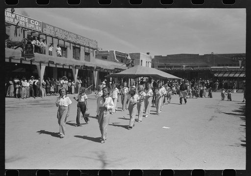 Untitled photo, possibly related to: Parade on fiesta day, Taos, New Mexico
