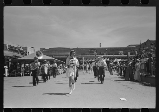 Untitled photo, possibly related to: Parade on fiesta day, Taos, New Mexico