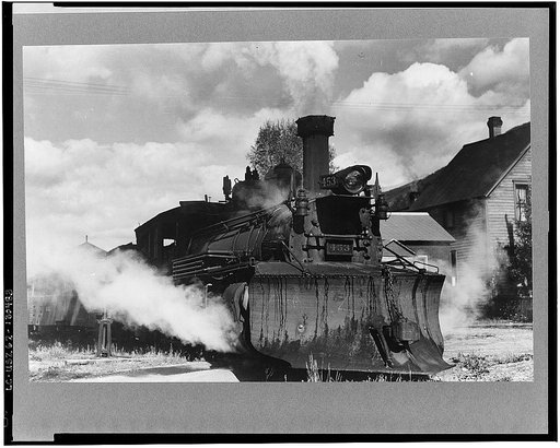 Locomotive with snowplow of narrow gauge railroad, Telluride, Colorado