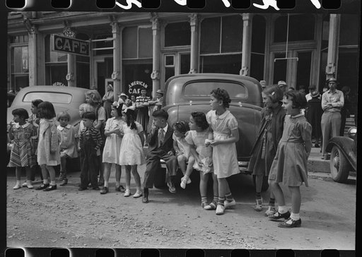 Untitled photo, possibly related to: Children watching the Labor Day parade, Silverton, Colorado