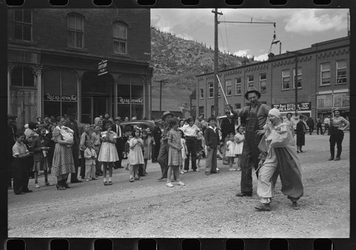 Untitled photo, possibly related to: Children watching the Labor Day parade, Silverton, Colorado