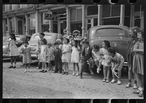 Children watching the Labor Day parade, Silverton, Colorado