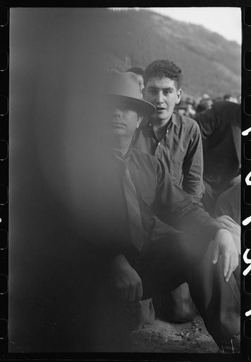 Untitled photo, possibly related to: Candid cameraman at miners contest at Labor Day celebration, Silverton, Colorado
