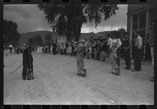 Untitled photo, possibly related to: Potato race for children at Labor Day celebration, Ridgway, Colorado