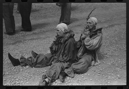 Untitled photo, possibly related to: Band and clowns at Labor Day celebration, Silverton, Colorado