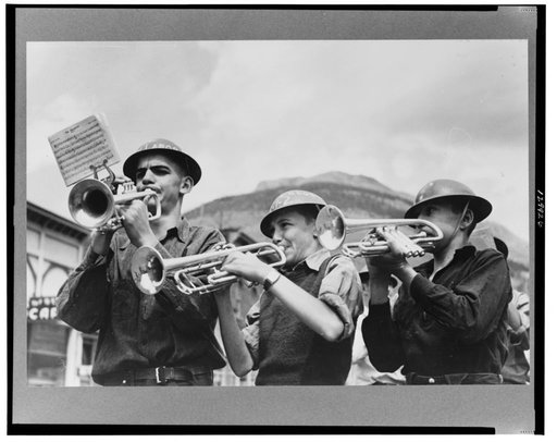 High school band at the miners' Labor Day celebration, Silverton, Colorado